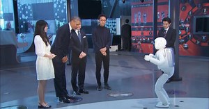President Obama meets Japanese Robot