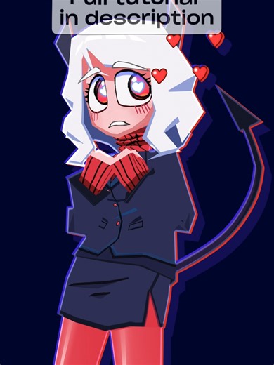 How I made low poly Modeus from Helltaker! Full tutorial linked in bio! #blender3d #3dmodeling #3danimation #helltaker #modeus