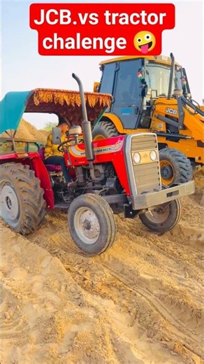 jCB /vs/ tractor chalenge #trending #tractor #shorts #shortvideo #shortsfeed #ytshorts