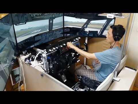 값싼 B737 여객기 시뮬레이터(Old Ver). 영상초반은 A320. B737 EFIS, RMP장착. 시뮬레이터 책상(Simulator Desk; 시뮬레이터(Simulator))