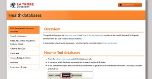 Expert help guides: Health databases: Overview
