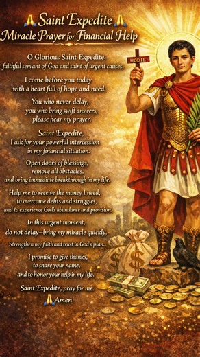 Saint Expedite (Money + urgent help) “Prayer that never fails” #amen #peace #youtubeshorts
