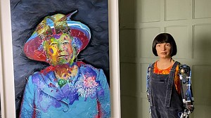 Queen portrait by AI humanoid robot