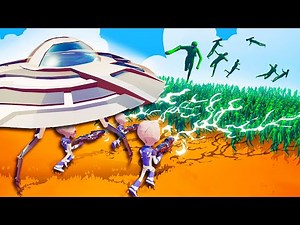 TABS Massive ZOMBIE Invasion vs Alien UFOs in Totally Accurate Battle Simulator Mods