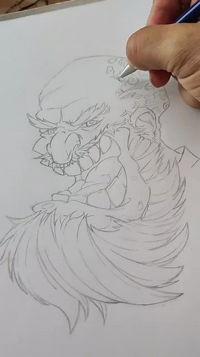 WIP Caricature Viking Drawing