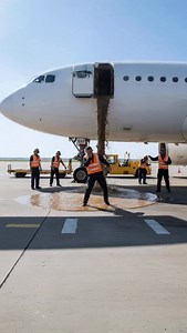 321K views · 828 reactions | Waterfall from airplane door shocks everyone Upon opening the airplane door after landing, a literal waterfall of toilet waste gushed out, flooding the tarmac. The cabin had suffered a massive toilet system failure — passengers spent 2 hours in masks. Airport staff were horrified. #wow #ai #fail #really #crash #airplane #waterfall #toiletfail #airport #disaster #shocking #shit #funny #oh #no #haha | The.worldai | Facebook