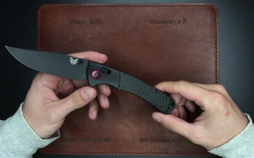 Benchmade美国蝴蝶CU15085-BK-M4 Custom Mini Crooked River CPM-M4钢碳纤维柄定制版折刀