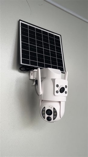 Wireless Solar WiFi Security Surveillance Camera with IP66 Waterproof, Dual Lens and Color Night Vision, 360° Panoramic PTZ and Two-Way Audio#homecamera #twowayradio #solarpower