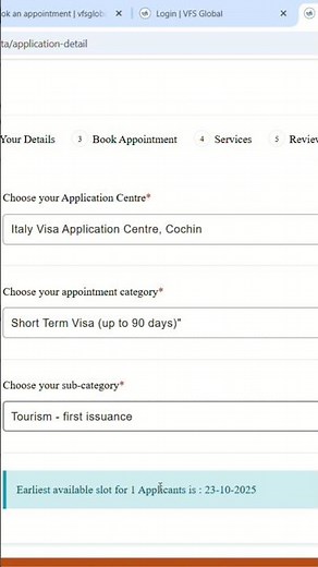 How to book a Schengen Visa Appointment for the Italy Visa VFS process