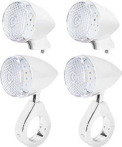 HDBUBALUS 4Pcs Front Rear Motorcycle LED Turn Signals Light 41mm Fork Clamp Indicator Blinker Fit for Harley Sportster Dyna Bobber