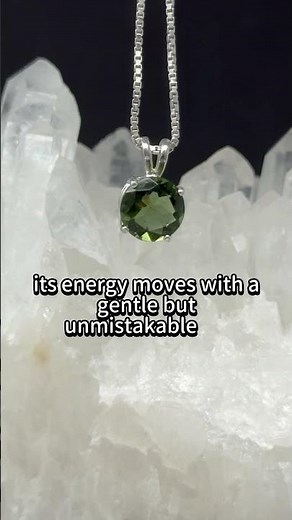 Natural Moldavite Pendant Set in Sterling Silver, 8mm #moldavite #shortsfeed