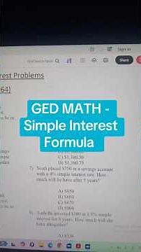 GED MATH - Simple Interest Formula #ged #asvab #teas #dtwgedprep