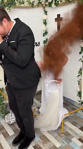 17M views · 13K reactions | This ruined their Wedding Day Groom pranks Bride with chocolate powder in a tube. He asks her to fix the hole in his pants, that he created, and then he blows the chocolate powder in her face. This original video was produced by Justine and Danny, Danny N, and Rick Lax | Justine and Danny | Facebook