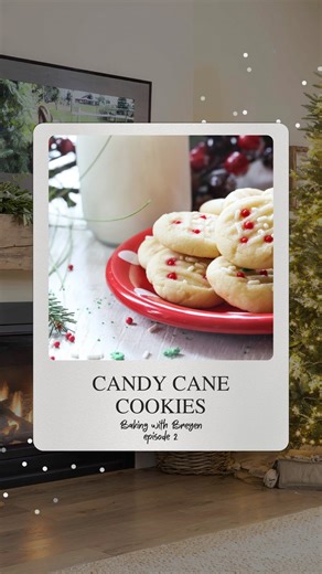 Here’s the recipe! Save this for later! 3 candy canes crushed (1/4 cup) 1/2 cup butter softened 1 cup granulated sugar 1/2 tsp vanilla extract 1 egg 1/4 tsp salt 1/4 tsp baking powder 1/8 tsp baking soda 1 1/2 cups all purpose flour 1/2 cup powdered sugar 1. Preheat oven to 350° F. Grease light colored baking sheets with nonstick cooking spray, line with parchment paper or use silicone baking mat and set aside. 2. Place candy canes into a plastic food storage bag and crush using a rolling pin. S