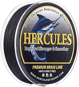 HERCULES Braided Fishing Line, Not Fade, 109-2187 Yards PE Lines, 4 Strands Multifilament Fish line, 6lb - 100lb Test for Saltwater and Freshwater, Abrasion Resistant