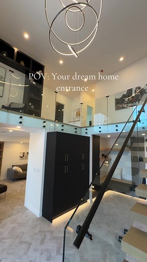 Welcome to the height of luxury living! 🌟 This jaw-dropping entrance features timeless herringbone tiles, a grand open-to-below view, and flawless glass railings that redefine elegance. Would you walk through this door? 🚪✨ #LuxuryHomeTour #EntranceGoals #DreamHome #LuxuryLifestyle #InteriorDesignInspo #HomeDecorLovers #HerringboneTile #GlassRailing #ArchitectureDaily #ModernLiving #HouseGoals #HomeInspo #DesignDreams #ViralHomes #MustSee#yyc