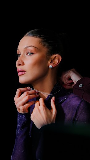 Chopard Official on Instagram: "Follow @BellaHadid and @Chopard backstage. Even during fittings, the L’Heure du Diamant collection dazzles with a thousand sparkles."