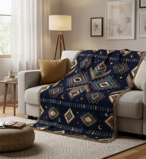 Personalised Woven Blanket, Vintage Plaid Throw | Custom Image Cozy Throw - Etsy