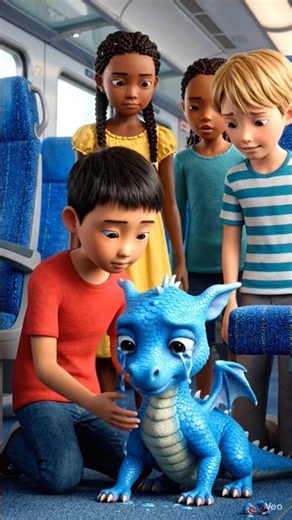 🐉😭 Crying Baby Dragon And Helpful Kids ❤️#animation #viral #dragon #shorts #ai