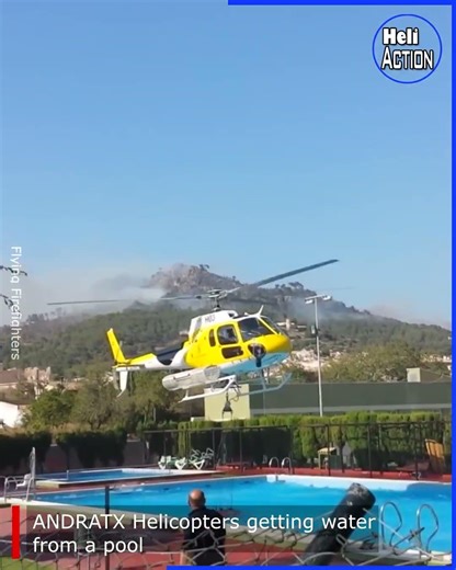 ANDRATX Helicopters getting water from a pool
