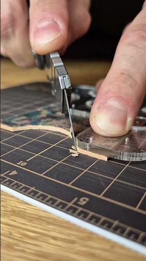 Cutting Shell Cordovan with a Chaves utility knife - #leathercraft #leather #shellcordovan #asmr