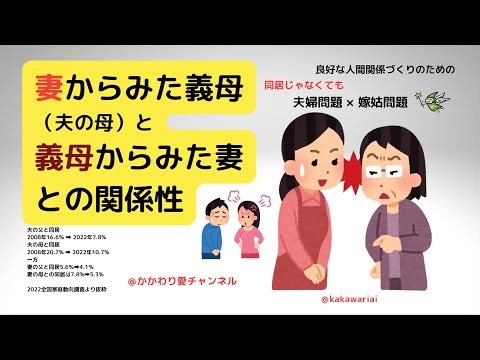 妻からみた義母（夫の母）と義母からみた妻との関係性 同居じゃなくてもあるある！嫁姑問題が夫婦の亀裂にまで発展しちゃうのはなぜ？ #義母 #嫁姑 #夫婦 #人間関係 #コミュニケーション #心理学