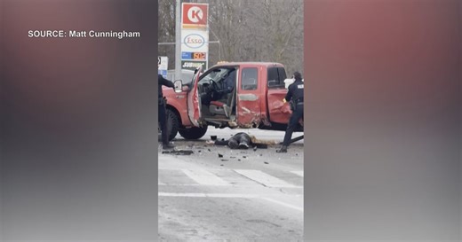 Police takedown on a Kitchener street