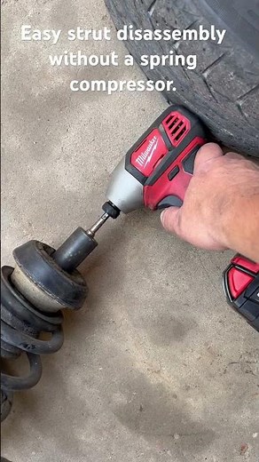 Easy strut disassembly without a spring compressor.