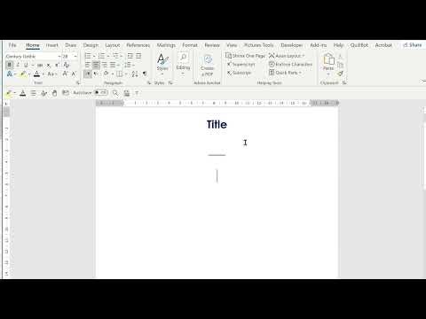 Simple Methods to Insert a line under the title in Word