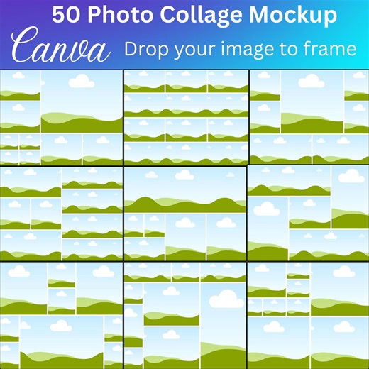 50 Photo Collage Canva Editable Template Drag Drop Frames Family Memories Layout - Etsy Canada