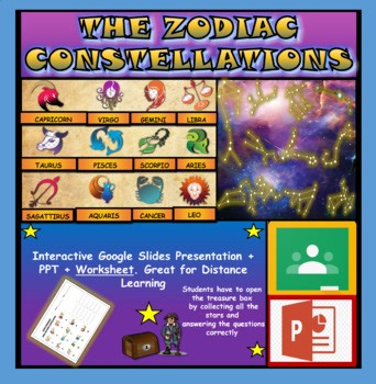 The Zodiac Constellations Powerpoint + Worksheet. Star Constellations Night Sky