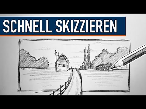 Schnelle Skizzen zeichnen - Kurze Einführung mit einer Landschaftsskizze