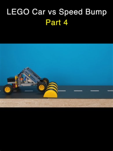 LEGO car suspension test: can it clear an uneven speed bump?