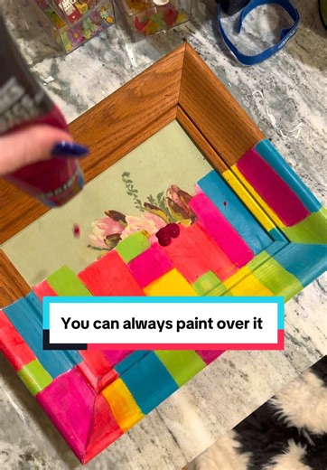 You can always repaint it babe 💅🏻 . I’ve had to redo, update, and reinvent many an idea over the years. Hot tip: call those “failures” ✨the trial run✨if anyone asks. Works every time. . . . . . #dopaminedecor #popart #homedecorinspo #homestyle #homeinteriors
