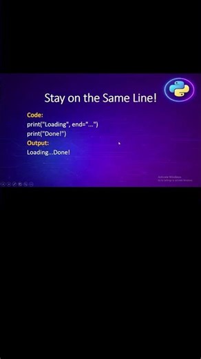 Python Trick: Print on Same Line Using end=""