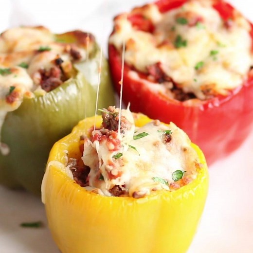 23K views · 193 reactions | HOMESTYLE STUFFED PEPPERS! Multi-color, nutritious bell peppers are loaded with seasoned ground beef, hearty rice and mildly sweet tomatoes, then they’re and finished with mozzarella cheese and baked until perfectly tender. RECIPE: https://www.cookingclassy.com/stuffed-peppers/ | Cooking Classy | Facebook