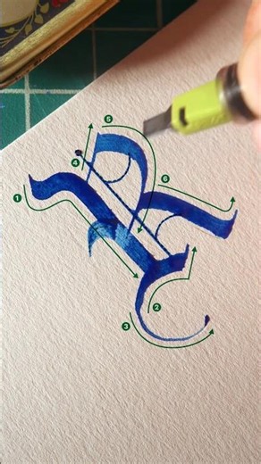 How to write a Gothic R, using a Pilot Parallel Pen #calligraphy
