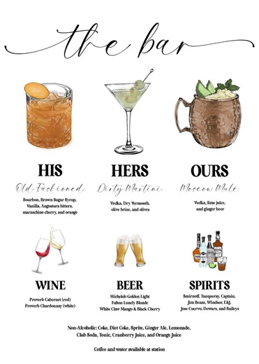 Custom Modern Bar Menu Template, Signature Drinks Sign (printable) - Etsy