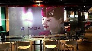 Pro Display Ultra Black rear projection film: Glass partition projection screen at Elevator's offices