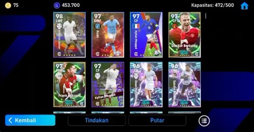 Tripela Store Est 2020 - Efootball Mobile on Instagram: "Ready akun ✅️ Total Pemain : 472 Epic : 14 Showtime : 12 POTW : 46 GP : 463.700 Coin : 75 Efp : 31.500 Full squad : Pack Yamal Region Web : Indonesia Region Game : Indonesia Total Manager : 8 GP IOS AMAN Harga : 60k Via Dana, Gopay, Ovo, Bank, QRIS Minat? DM (transaksi no reff, harap perhatikan kembali akun yang mau dibeli) “ Anda Segan, Kami Segan “ #efootball #efootball2026 #efootballindonesia #efootballmobile #konami"