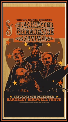 3.9K views | Clearwater – Creedence Revival hits Birdwell Venue on Saturday 6th December! Enjoy all the classic Creedence hits live in one unforgettable night of rock ‘n’ roll.  Don’t miss it!  https://bit.ly/ClearwaterCreedenceRevivalBirdwell | Birdwell Venue | Facebook