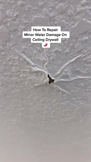 How To Repair Minor Water Damage On Ceiling Drywall. #drywallrepairspecialist #waterdamageproblems #diyhomerepair#homemaintenance #homerepairtips | Jalapeno Solutions