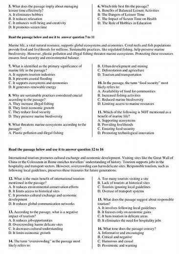 Grade 9 English Paper 1 End of Term 2 2026 Exam with Marking Scheme