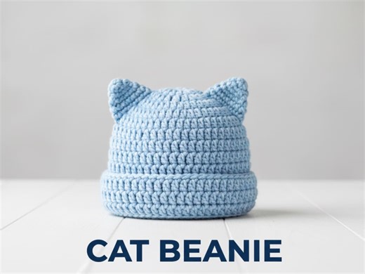 Crochet Cat Ear Beanie Pattern: Easy Adult Size (PDF Pattern) - Etsy