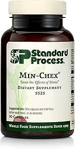Standard Process Min-Chex - Supplement for Nervous System Support - Supports Healthy Gland Functions to Aid a Healthy Stress Response - Non-Dairy - 90 Capsules (90 Servings)