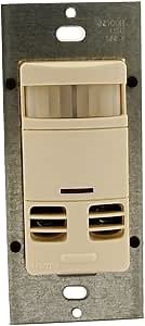 Leviton OSSMT-MDT Ultrasonic/Infrared Wall Switch Sensor, Light Almond