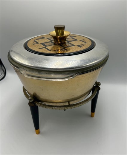 Georges Briard Regalia Chafing Dish With Fire King Casserole, MCM Metal Lid, Cradle - Etsy