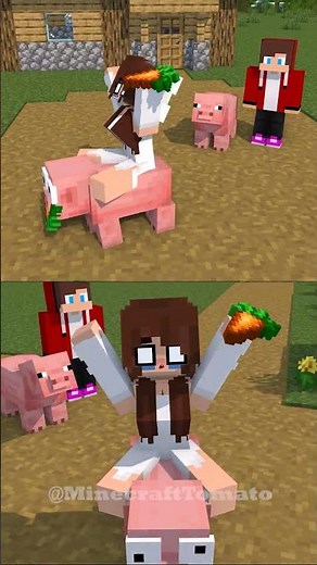 Ghost JJ's sister Pig Friend 😵😂 - MAIZEN Minecraft Animation #shorts