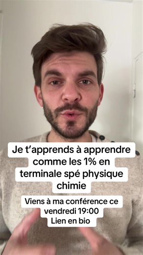 Tu bosses… mais tes notes stagnent ? C’est pas un problème de motivation. C’est un problème de méthode. 🎯 Vendredi 19h : conférence pour réviser comme les 1% Commente “1%” et je t’envoie l’accès. #bac #prof #physiquechimie #revision #apprendre