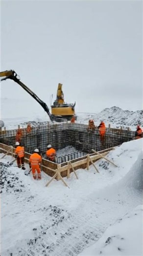 Making underground bunker in Antarctica snow covered area